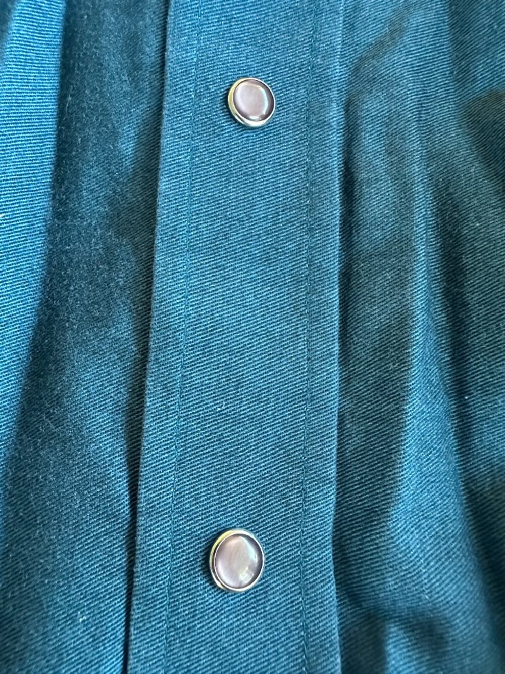 Roper Men's Dark Teal Cyan White Beige Pearl Snap Men's LS Button Front Shirt La - Picture 4 of 7
